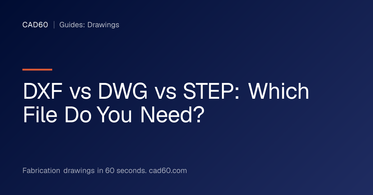 DXF vs DWG vs STEP: Which File Do You Need? | CAD60